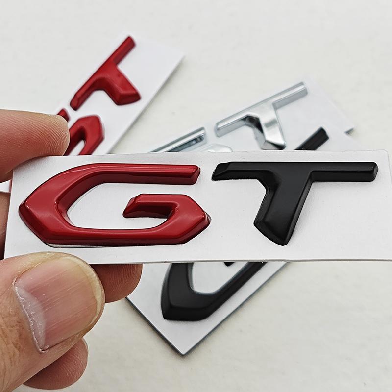 3D Metal GT Logo Badge Car Rear Trunk Sticker Emblem For Peugeot 308 407 106 205 206 208 108 406 408 306 Accessories