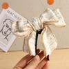 Hair Accessories Korean Women Lattice Bow Hairpin Ponytail Holder Vertical Clip Banana Clip