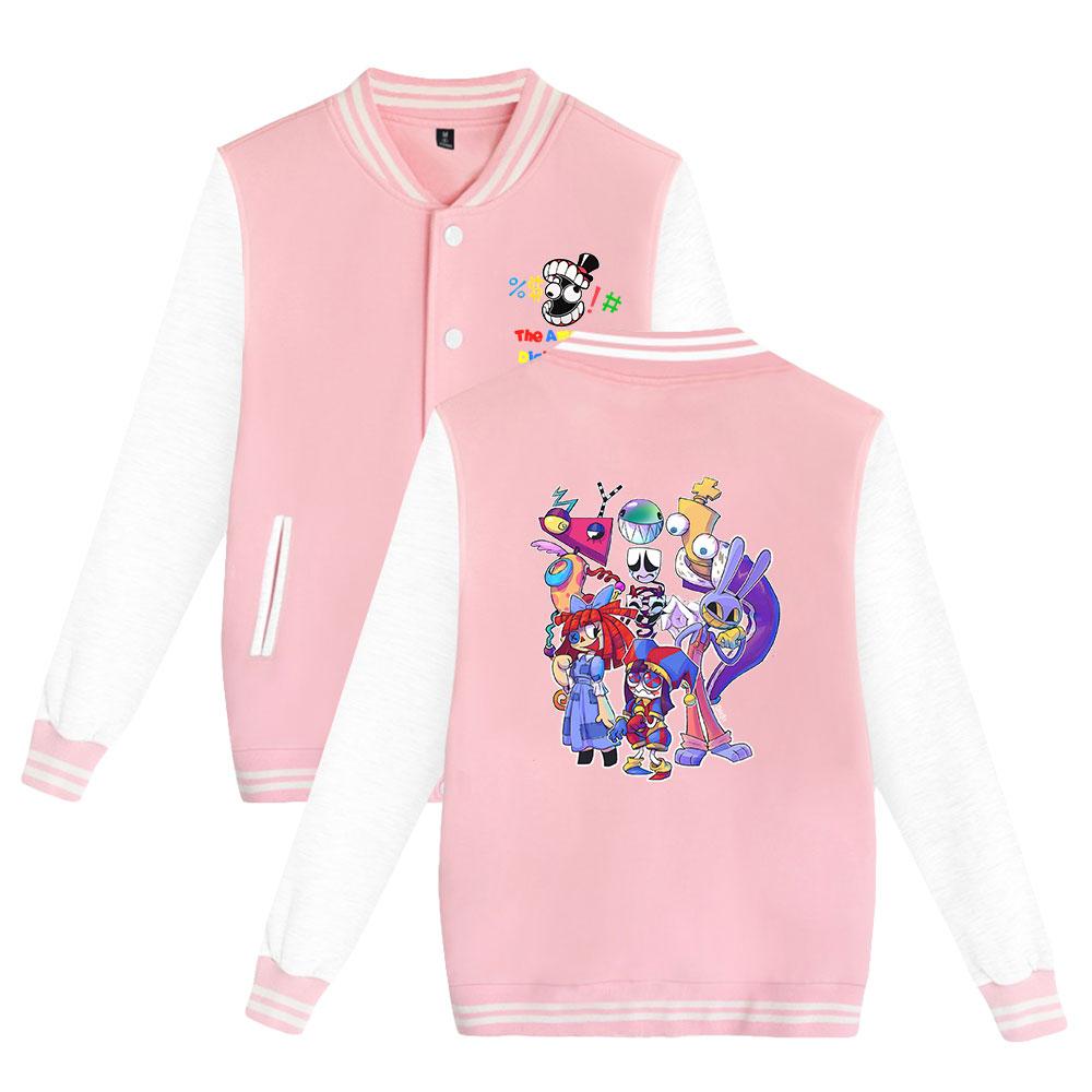 

Удивительная цифровая цирковая куртка-бомбер для женщин и мужчин, негабаритных Harajuku, модная бейсбольная куртка, женская уличная одежда, весенне-осенняя верхняя одежда-бомбер XXS розовый