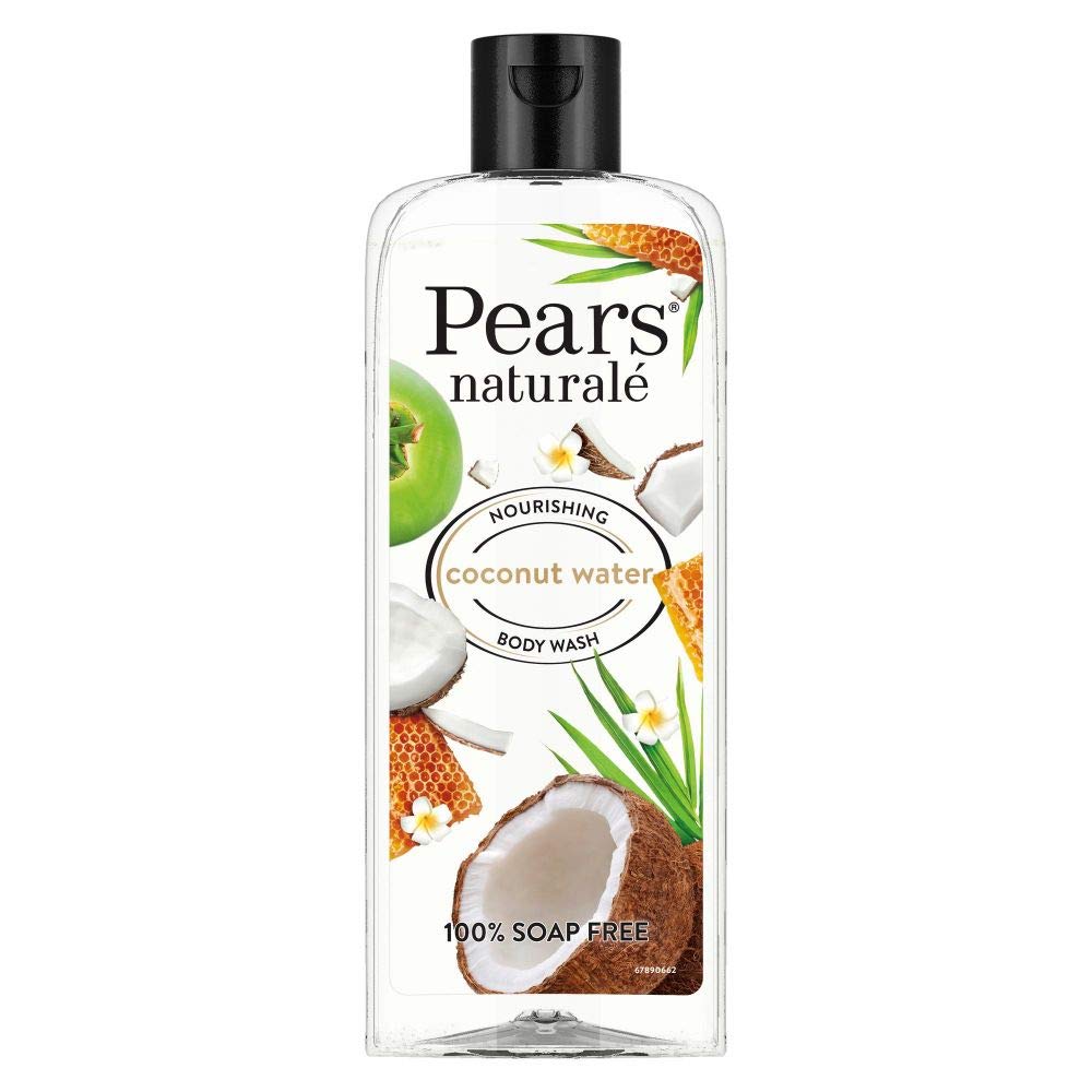 Pears Naturale Nourishing Coconut Water Body Wash 250 ml|| 100% Natural Ingredients|| Liquid Shower Gel with Honey for Glowing Skin - Paraben Free
