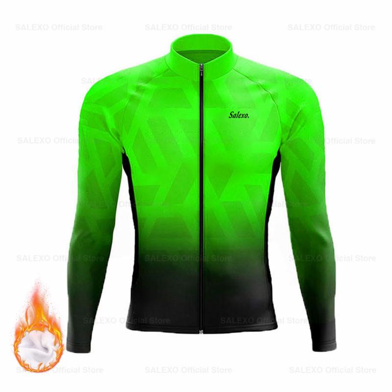Neue Salexo Winter Radtrikots Herren Thermofleece Langarm Fahrradbekleidung MTB Ropa Ciclismo Fahrraduniform Fahrradtrikot Set