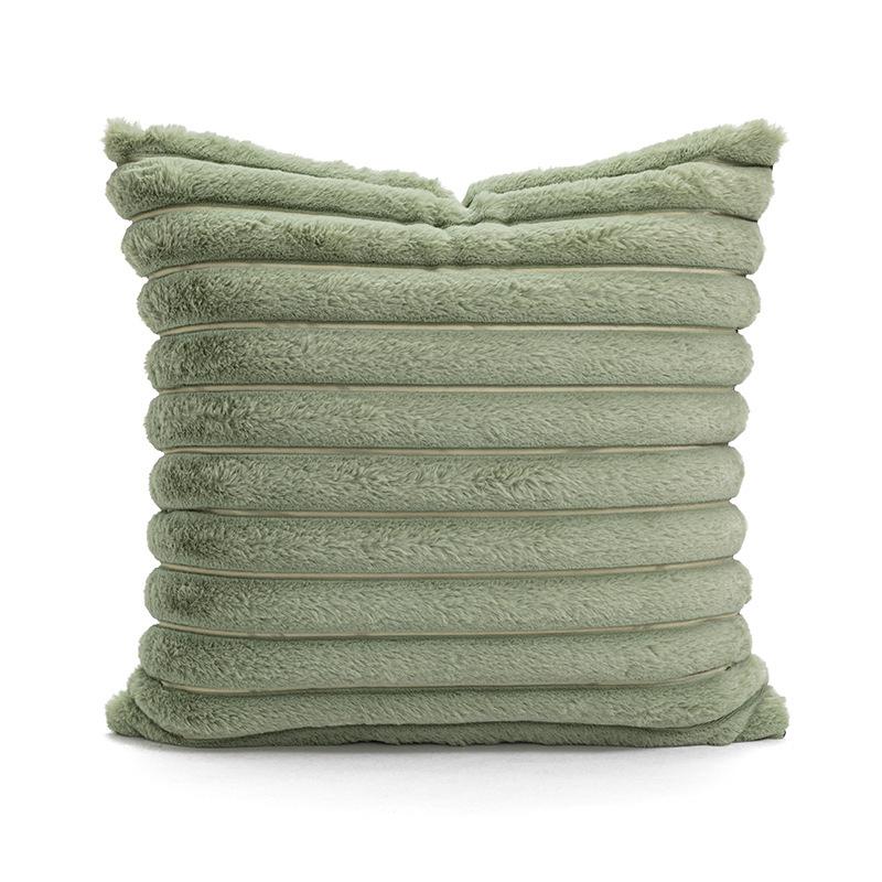 

Мягкий плюшевый чехол на подушку из кроличьего меха, толстый, с прямыми полосками, подушка для гостиной, спальни, дивана 45x45cm [pillowcase only]