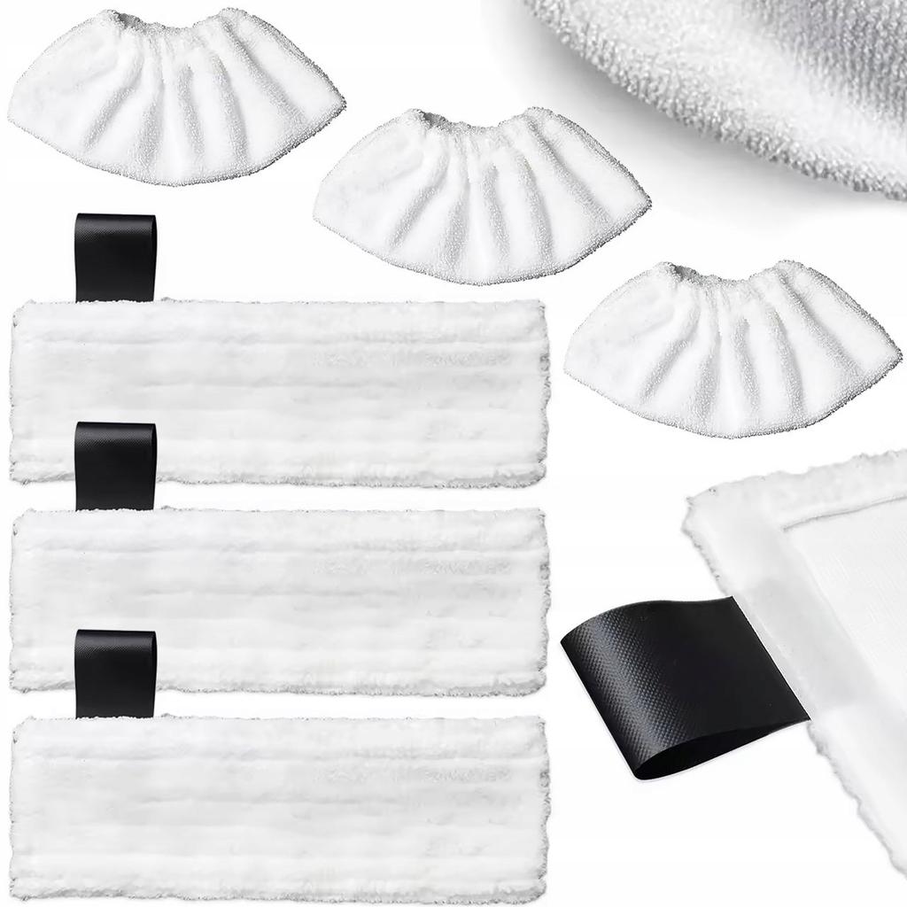 Steam Cleaner Cloth Set Karcher Sc | 3X Floor Pad + 3X Hand Nozzle | Replacement | Easyfix System | Microfiber