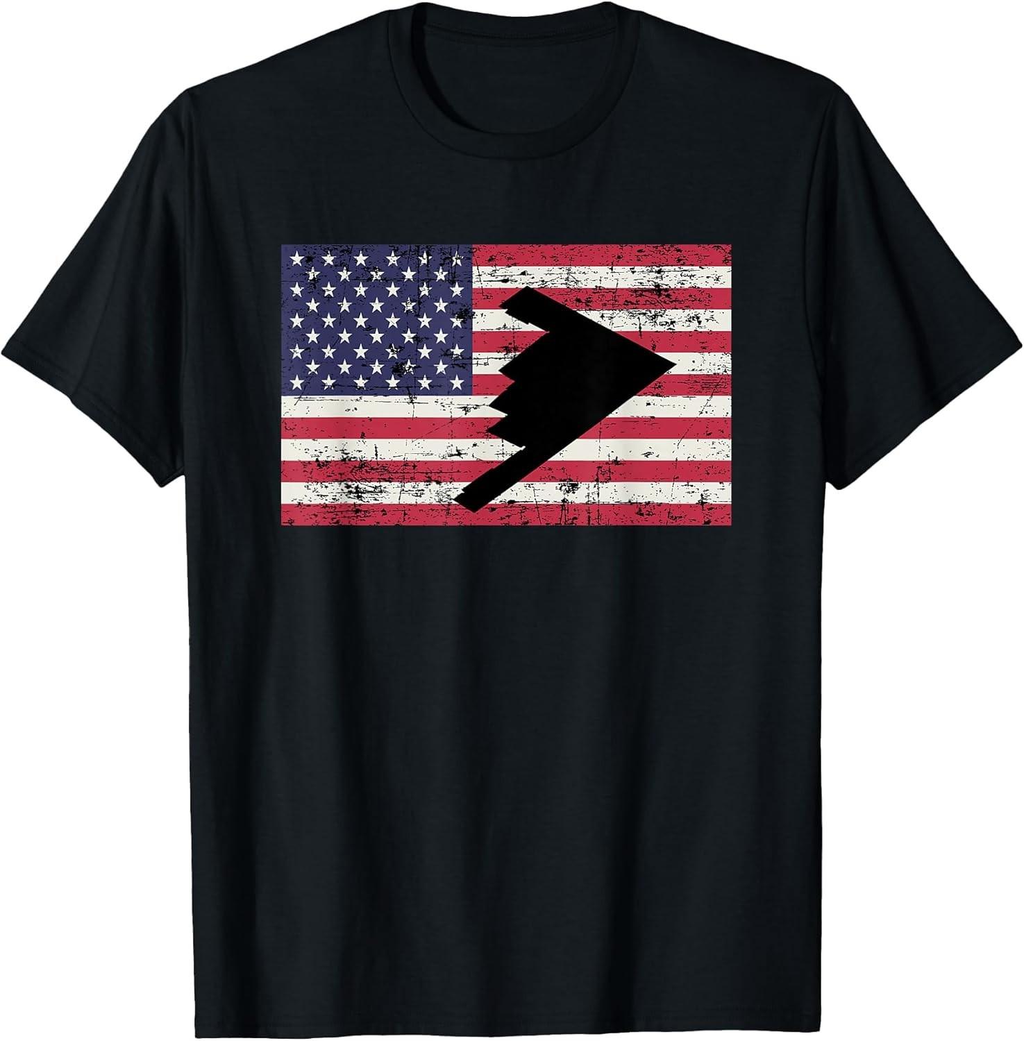 NEW LIMITED! Patriotic B2 Stealth Bomber American Flag Tee - MADE IN USA XXL