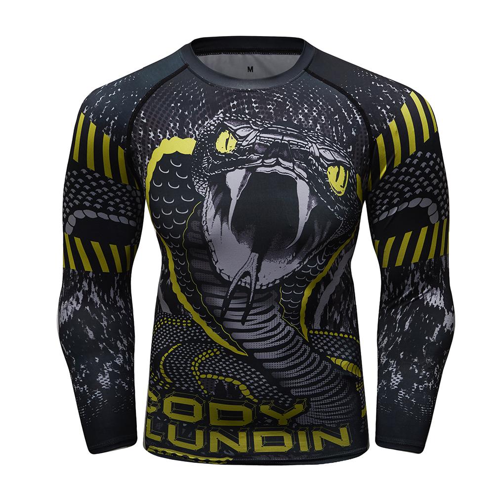 Fight Workout Mma Men'S Long Sleeve MMA Compression T-Shirt Men Boxing Rashguard Blank Bjj Rash Guard Sportswear Tees