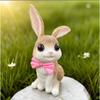 Newly Designed Realistic Resin Rabbit Figurine - Cute Cartoon-style Garden Home Decoration Item with Plush Texture - Animal Display Piece