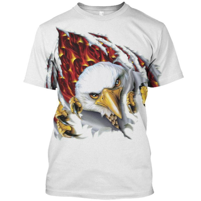 Letnia męska koszulka z nadrukiem zwierzęcym Casual 3d Plus rozmiar Punk z krótkim rękawem Street Sports sweter O Neck Tee bluza Harajuku