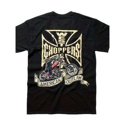 T-shirt Nera a Maniche Corte da Uomo con Grafica di Motocicletta Vintage, Vestibilità Rilassata Girocollo in Cotone per Appassionati di Motociclismo e Uso Casual