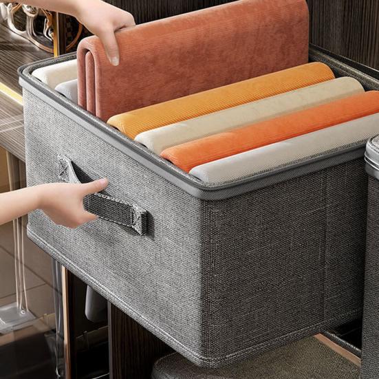 Katlanabilir Kumaş Saklama Kutusu Küp Saklama Kutusu Fermuarlı Kapaklı İstiflenebilir Dolap Saklama Düzenleyici Giysi Yatak Takımı Oyuncaklar Battaniyeler İçin