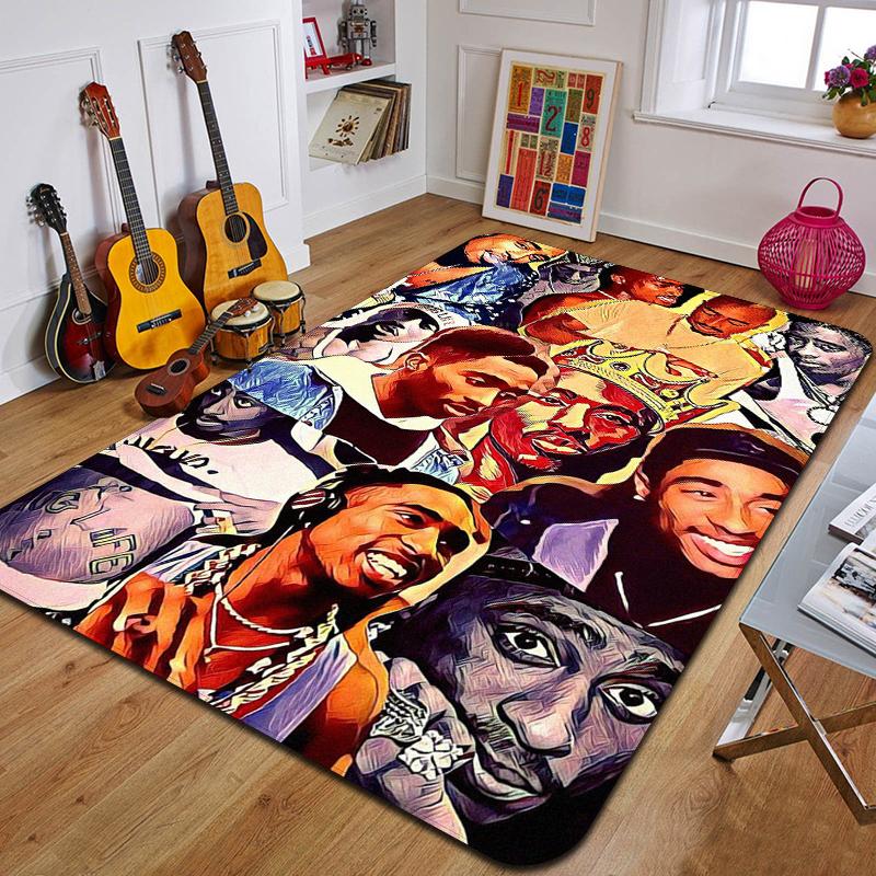 Kober s potiskem T-Tupac módní podložka na jógu dekorativní koberec do ložnice dekorativní podlahová rohožka do obývacího pokoje koupelny narozeninový dárek