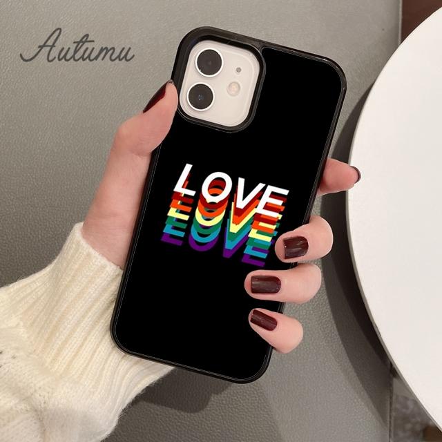 Gay Lesbian LGBT Rainbow Handyhülle für iPhone 11 12 13 14 Pro Max Mini X XR XS SE 2020 6S 7 8 Plus Samsung Galaxy S21 S22 Cover