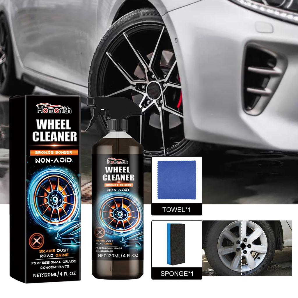 Homonth 120ML Metal Wheel Paint Iron Remover Spray Technology Professional Dust Rim Rust Cleaner Auto Detail Chemical Car Cleaning
