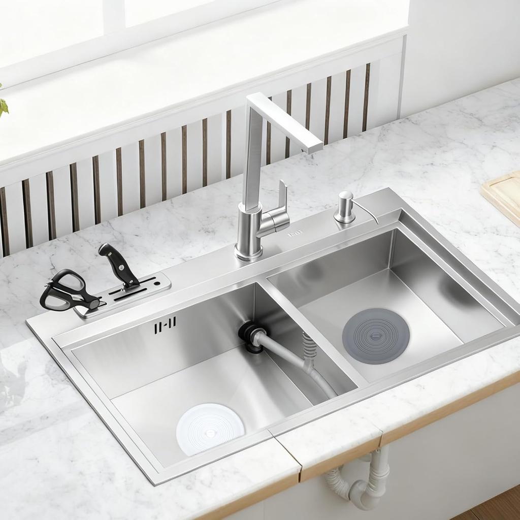 Tub Stopper 4 Pack, 6 inches Large Silicone Drain Plug Bathtub Drain Stopper Flat Suction Cover, Universal Flat Suction Shower Kitchen Cover,