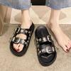 Fashion Summer Women Slippers Punk Rock Rivets Platform Leather Mules Creative Metal Fittings Slippers Female Casual Sandals Shoe Slides