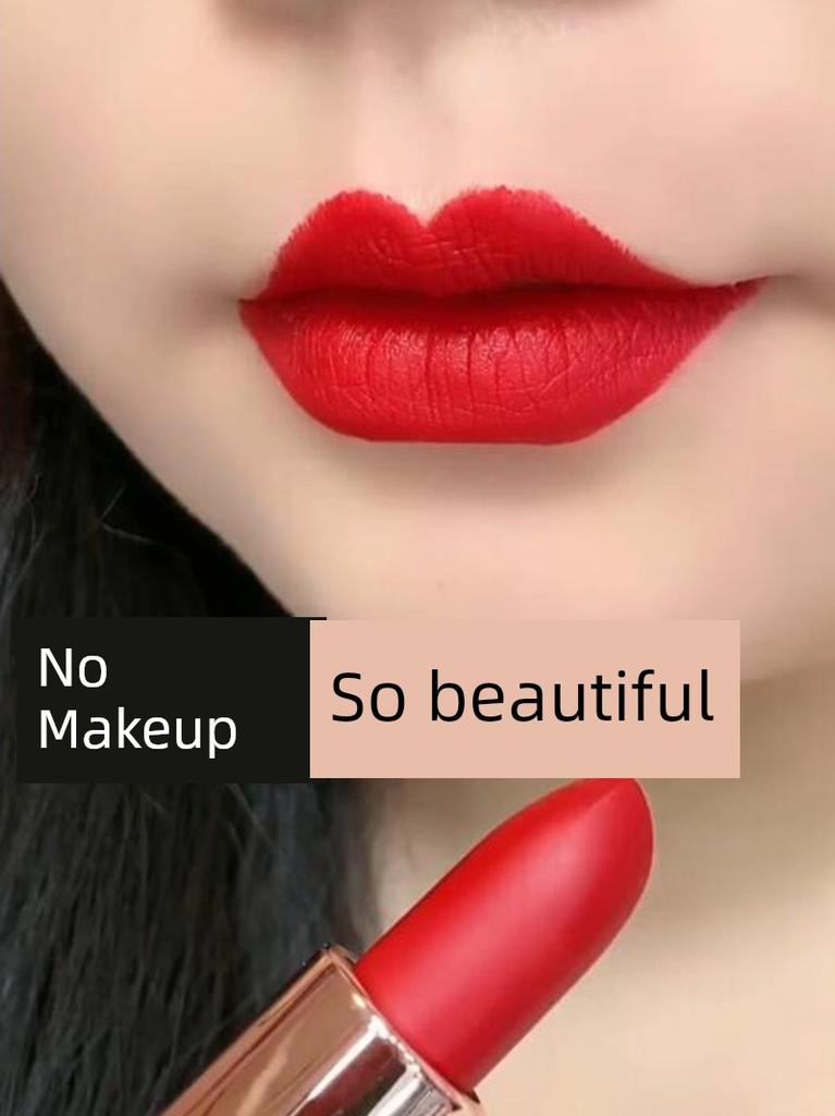 Authentic Red Lipstick for Fair Skin, Matte, Long-Lasting, Waterproof, Official Flagship Store, Nude Color