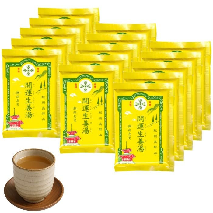 Good Luck Ginger Made with Yoshino Kudzu Domestically Grown Ginger Gentle Sweetness 15 Tea Bags Tea Bag 1 Just Add Hot Water For Warming and