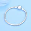 Simple Square Buckle Plain Soft Chain Bracelet 925 Sterling Silver Basic Snake Bone Bangle DIY Jewelry Making Accessories