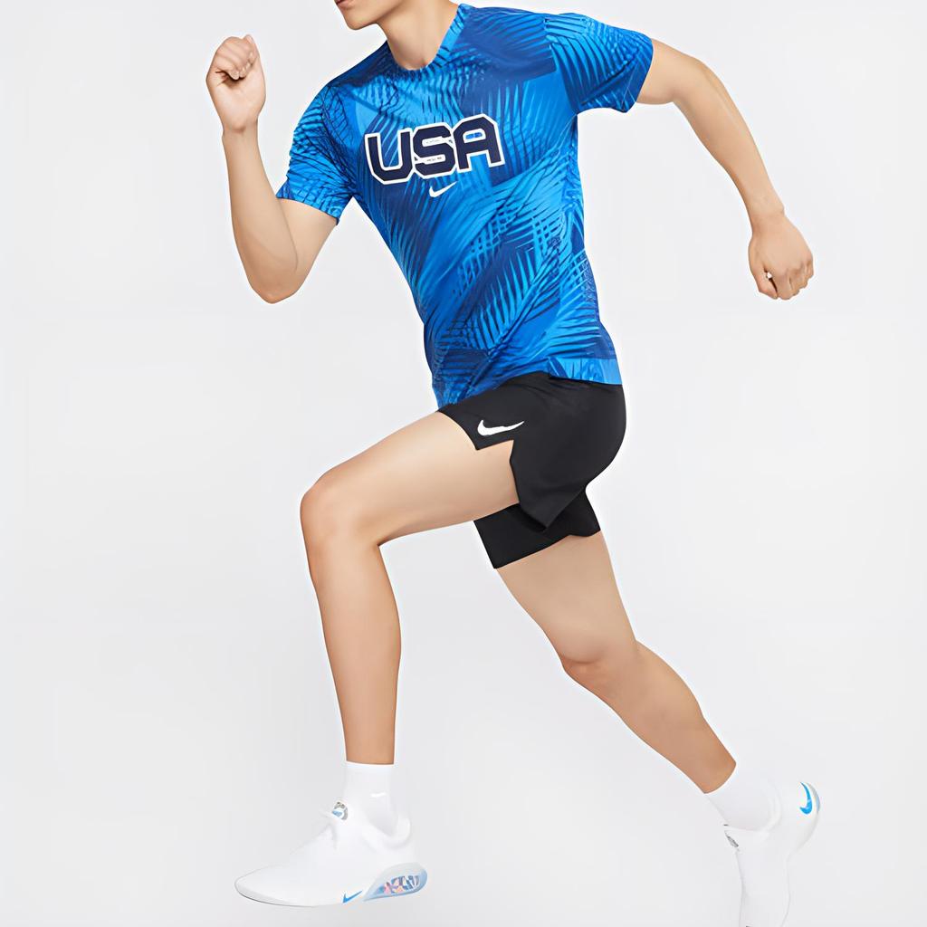 Nike Dri-FIT Mixed Relays Running T-Shirt Men Tops Sheer-Blue CW0938-406