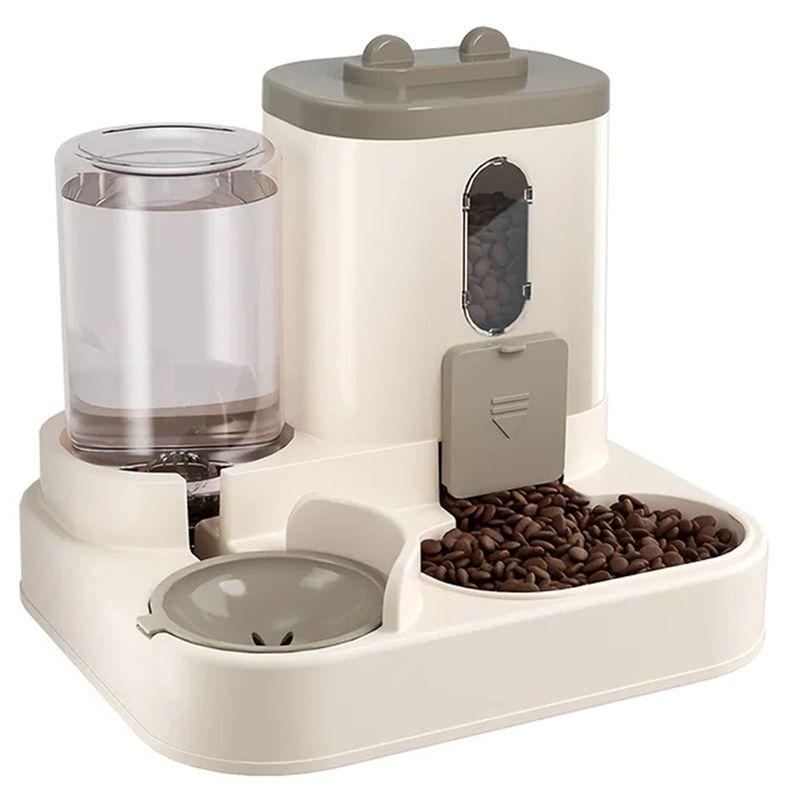 

Cat Food Dispenser Cute Water Dispenser Fully Automatic Cat Food Feeding Water And Food Integrated темно-сірий