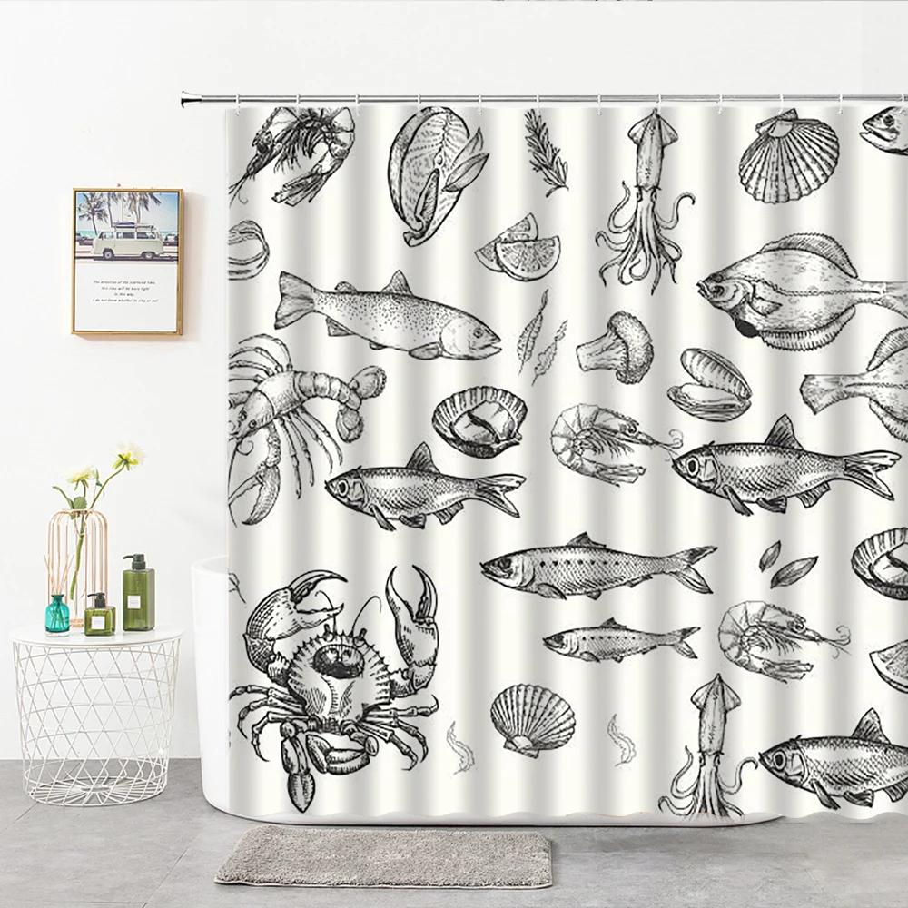 Jellyfish Shower Curtain Cute Funny and Beautiful Watercolor Ocean Wild Creature Printed Bathroom Curtain Home Decor with Hook