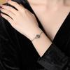 Ping An buckle sterling silver s925 bracelet, natural blue water jadeite retro exquisite temperament, new jewelry women's daily jewelry gifts