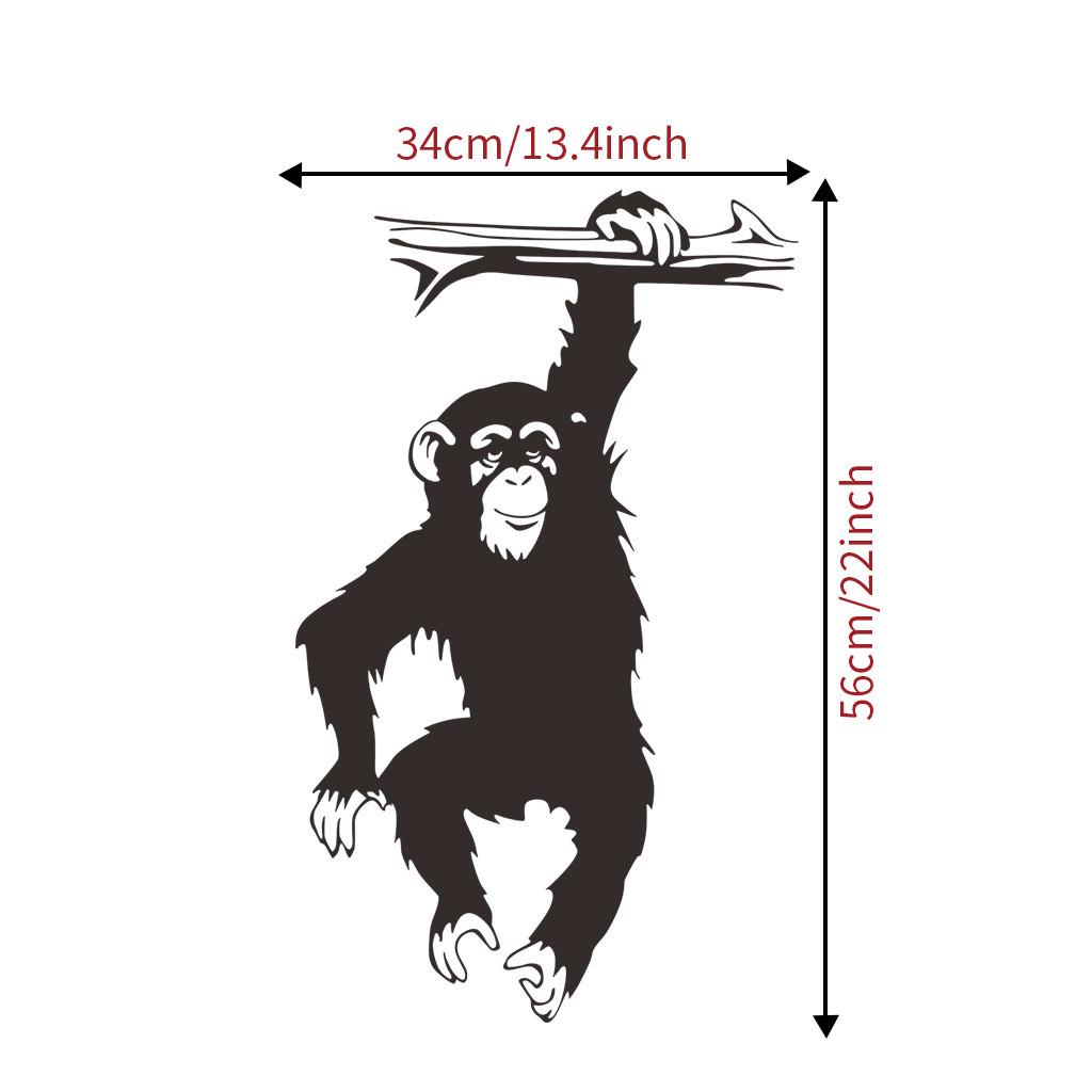 Black Gorilla Monkey Wall Sticker Decal for Living Room Bedroom Background Decor