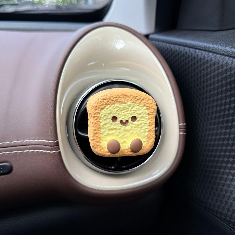 

Cute Toast Car Air Freshener, Popular Niche High-End Car Vent Decoration Fragrance Diffuser Stone, Car Perfume Butter Toast-Air Outlet