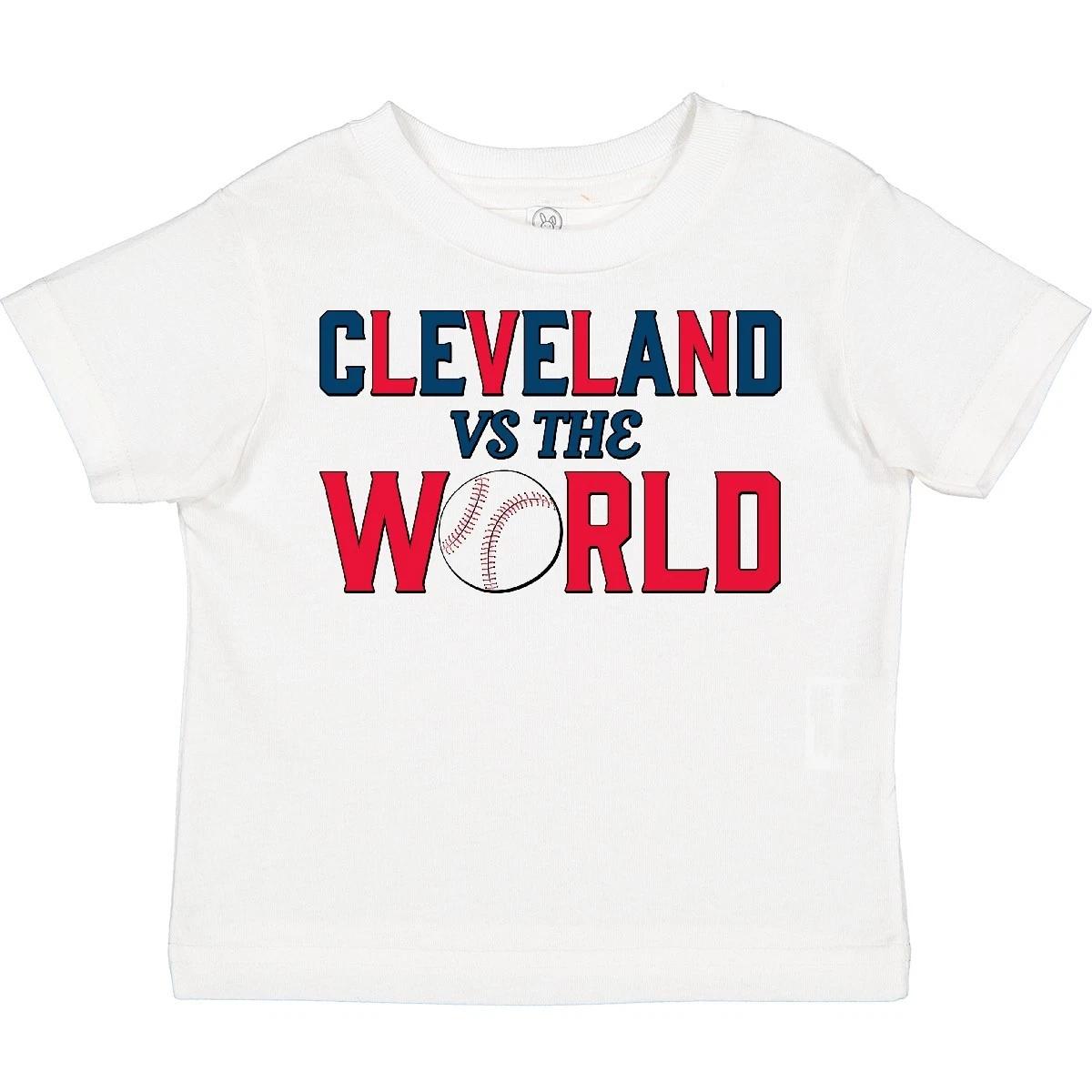Inktastic Cleveland Vs. The World Blue And Red With Baseball Toddler T-Shirt Neo 100