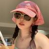 Women's Sunshade Hats Plaid Simple Sweet Personality Fashion Trendy Korean Style Versatile Headwears Outdoor Beach Head Scarfs