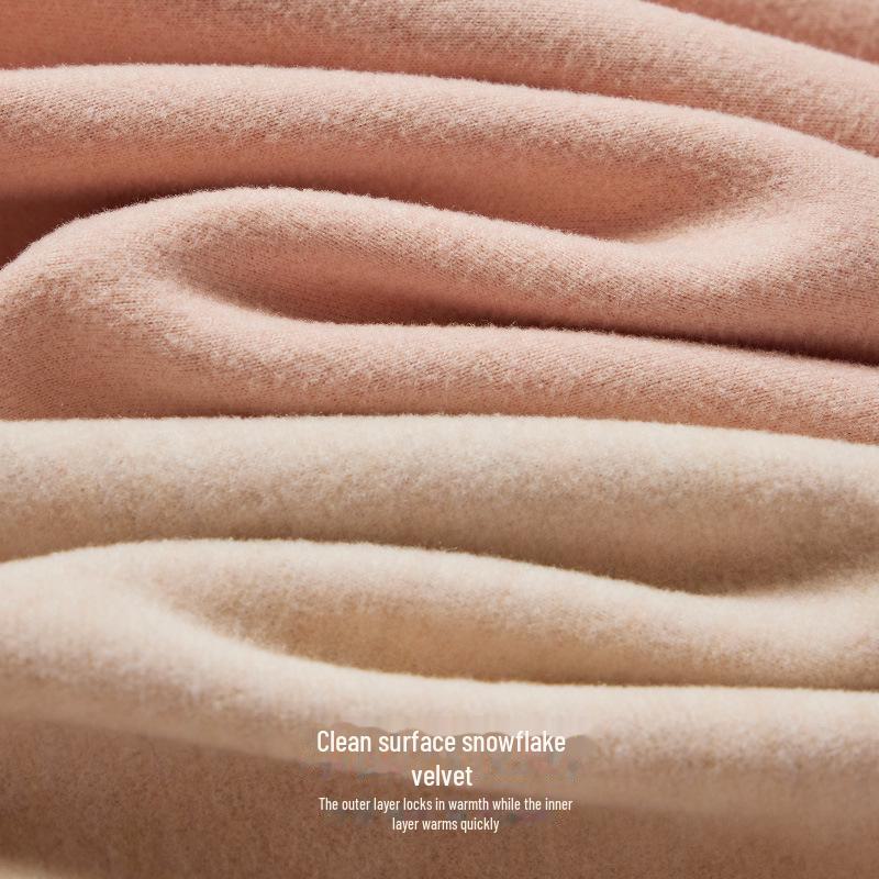 Conjunto de Ropa Interior Térmica de Cachemira y Seda para Mujer y Hombre - Cuello Redondo, Sin Costuras, Calidez Otoño/Invierno