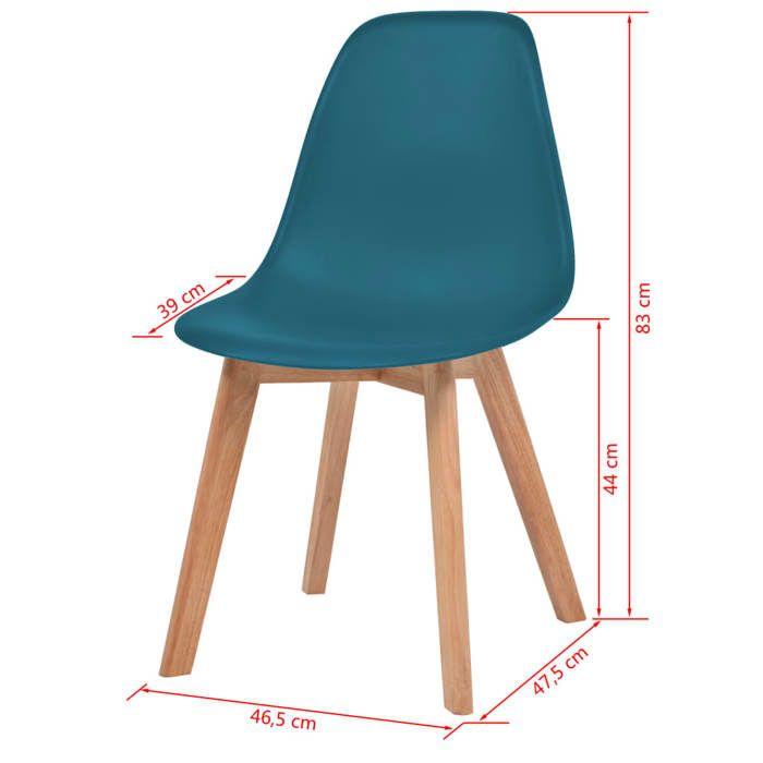 Chaises de salle à manger - vidaXL - Lot de 6 - Turquoise - Plastique - Design contemporain