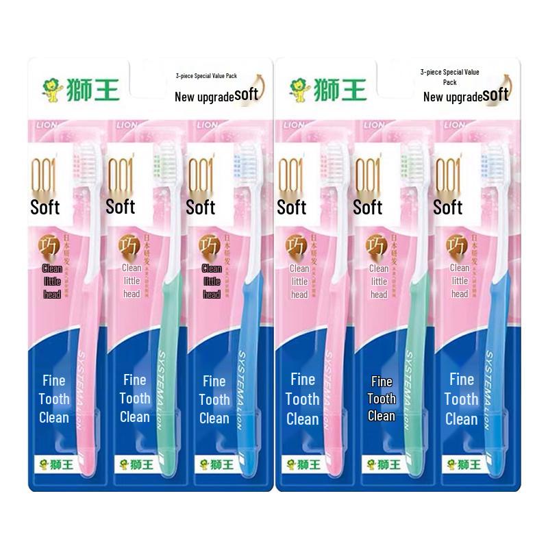 

Lion Systema Компактная зубная щетка с мягкой щетиной 0,01 мм (6 упаковок)