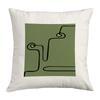 Popular Green Plant Printed Sofa Pillow, Simple Ins Style, Fresh and Refreshing Pillow