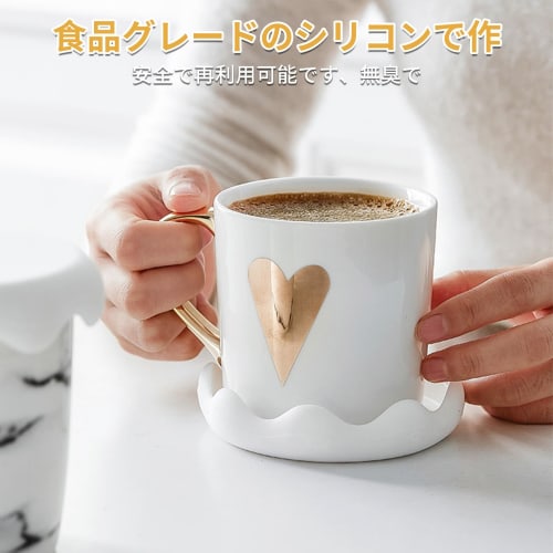 aninako Mug Cup Covers, 2-Piece Silicone Lid, Cold and Heat Resistant, Leak-Proof, Dustproof, Reusable, Dishwasher Safe, Cute Snowflake Shape, Keeps W