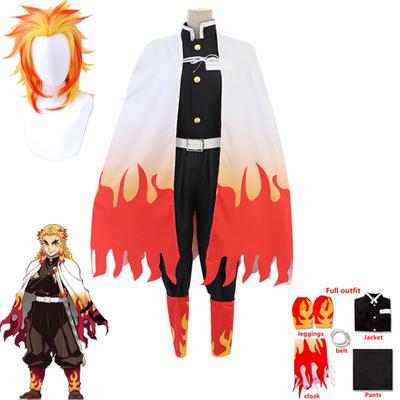 Anime Demon Slayers Kimetsu no Yaiba Rengoku Kyoujurou Cosplay Kostým Kimono Uniforma Halloween Karneval Vánoční party oblečení
