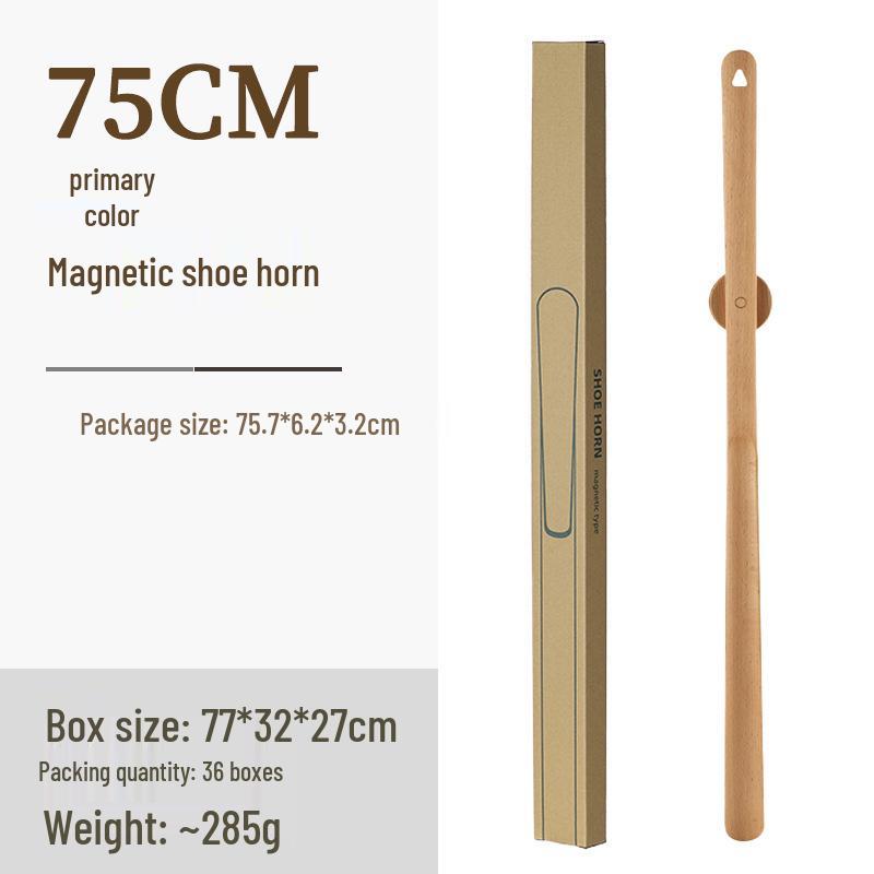 Long Handle Wooden Magnetic Shoehorn - Easy Shoe Lifting for Elderly and Pregnant Women