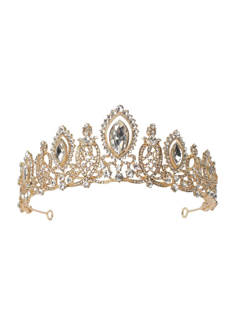 New bridal jewelry simple alloy rhinestone crown wedding headdress hair accessories wedding dress accessories