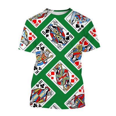 Retro 3D Tisk Kostky Poker Tričko Pro Muže Kreativní Cool Letní Krátkorukávová Trička Osobnost Streetwear Tričko Topy Oblečení