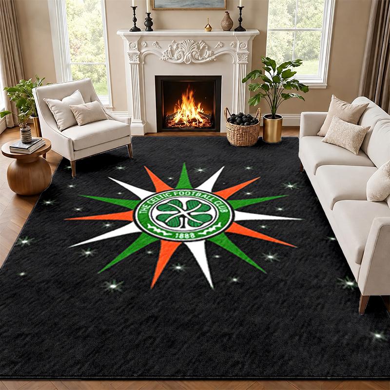 Celtic Football Club Teppich Fußmatte für Wohnzimmer oder Schlafzimmer Schutzmatte unter dem Stuhl Bürodeko Weihnachtsgeschenk Geburtstagsgeschenk