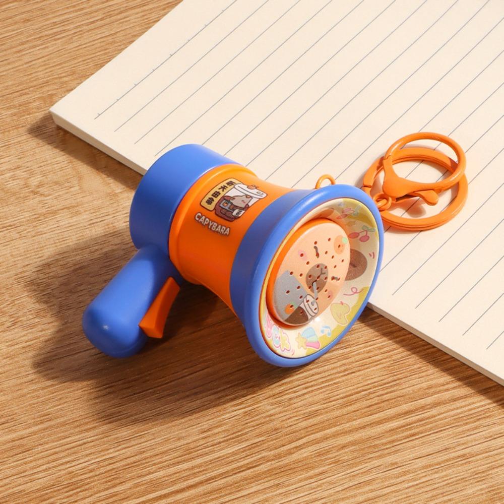 Cartoon Capybara Music Trumpet Key Chain Recording Handheld Speakers Toy  Friend Gift