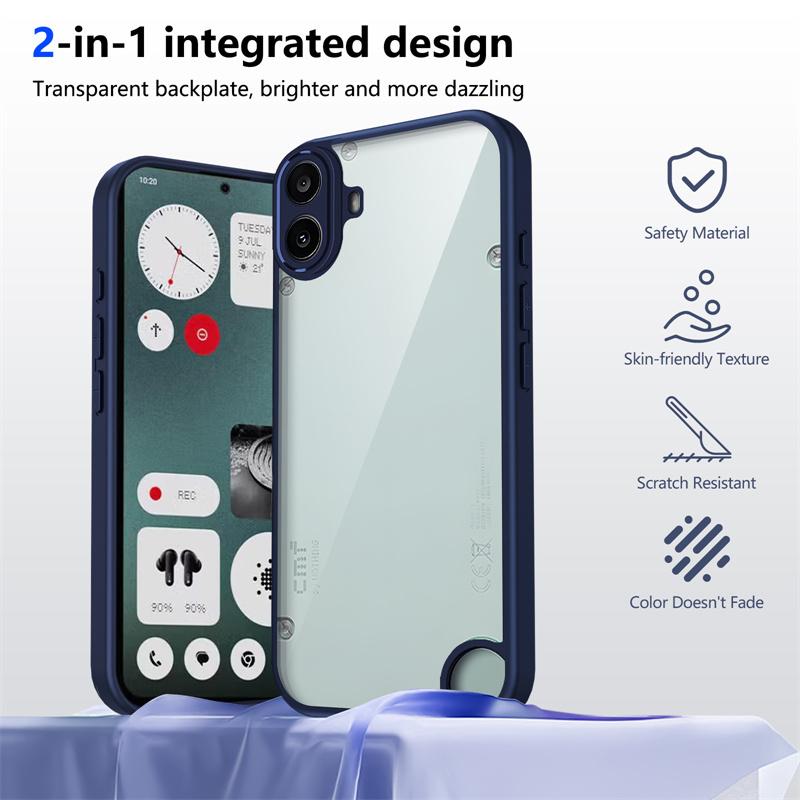 CMF By Nothing Phone One Case Shockproof Silicone Bumper with Clear Back Hard Cover Phone Case for Nothing CMF Phone 1 CMFPhone1