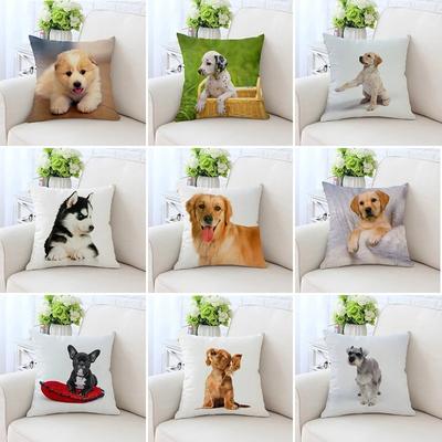 Cute Dog Pattern Pillowcase Office Living Room Car Ornaments Home Pillowcase