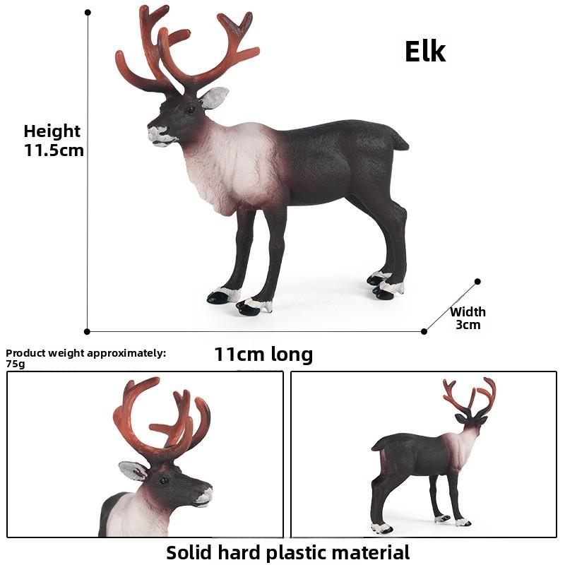 Animal Simulated Wild Antelope Elk Horned Horse Model Ornament Children Toy