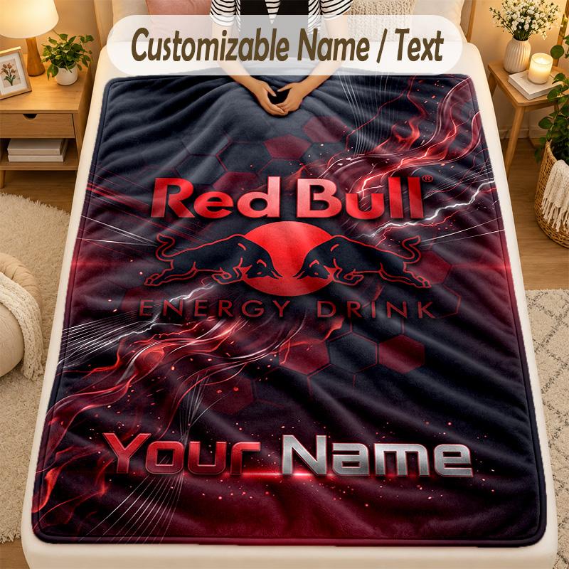 Flannel BlanketRB Leipzig FC Custom Name Text Personalized Soft Warm Throw Blanket Home Decor Gift