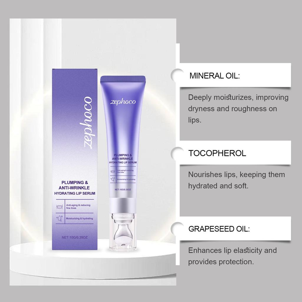 Zephoco Lip Care Essence 12h Moisturizing Plumping Balm Gentle Nourishment For Delicate Lips