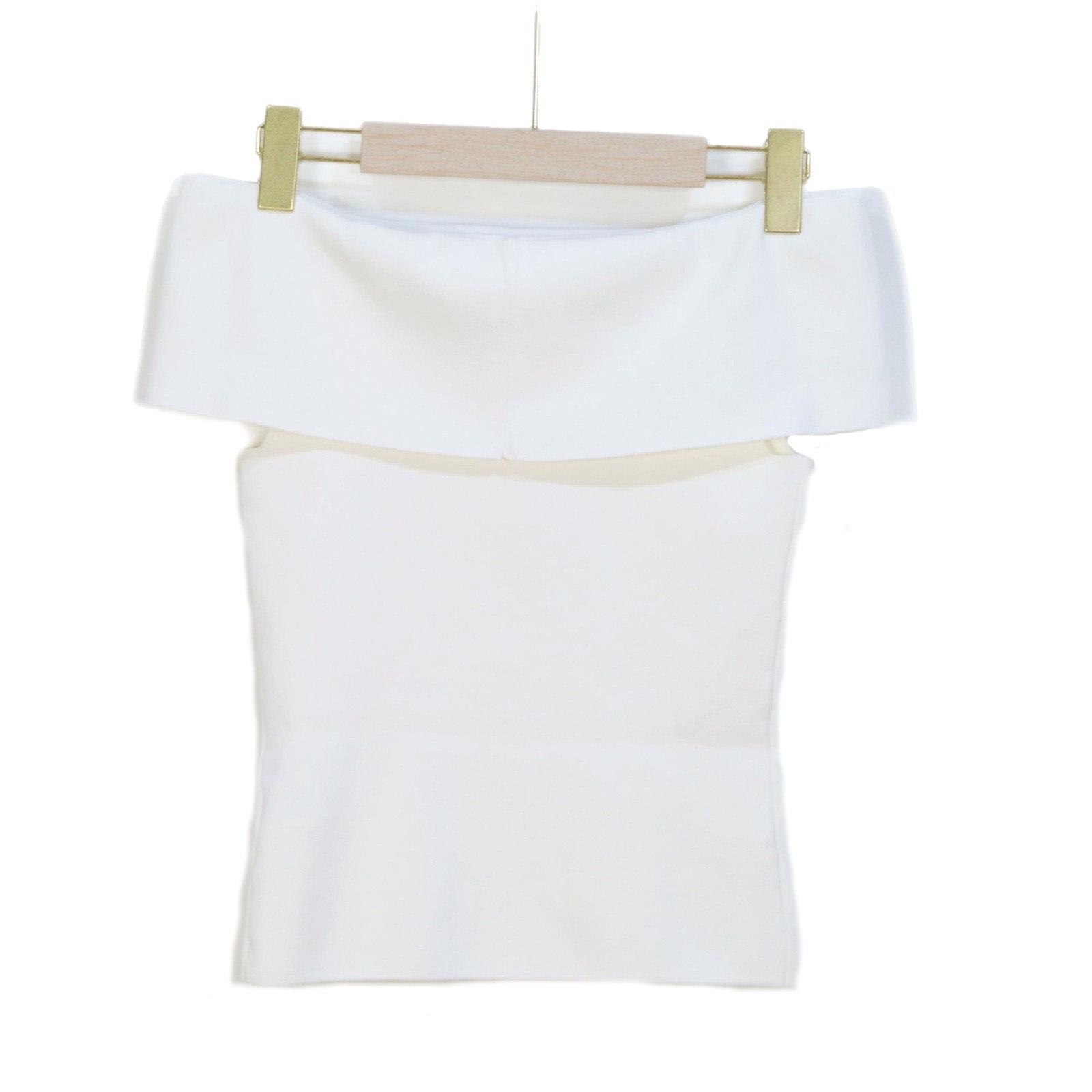 

Французский вязаный топ с открытыми плечами для женщин - Мода весна/лето 2025 Large