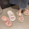Cute Cartoon Fluffy Slippers Women's 2025 Autumn and Winter New Outer Wear Non-slip Fluffy Warm Character Cotton Mop
