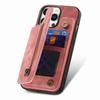 For iPhone 16 Pro Case with Zipper Card Holder Leather+TPU Phone Cover