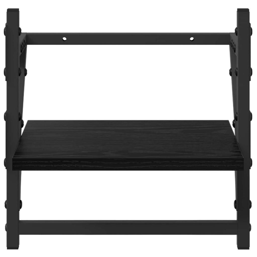 Wall Shelf Set 6 pcs Black Oak Effect 100 x 25 x 30 cm