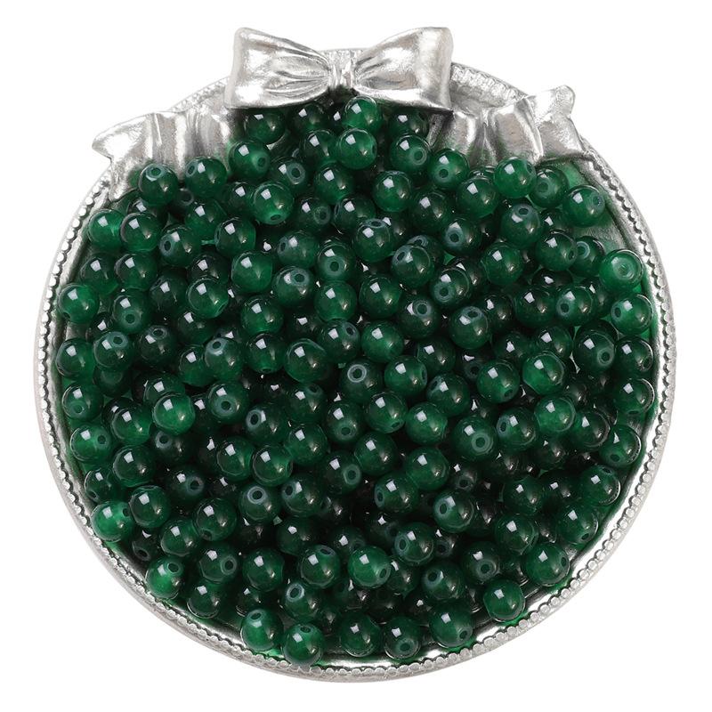 Bracciale con Perle Rotonde in Vetro Gelatina Pittura Imitazione Giada Perline Sfuse Perline Smaltate Accessori Ciondoli Fatti a Mano per Collane Fai da Te